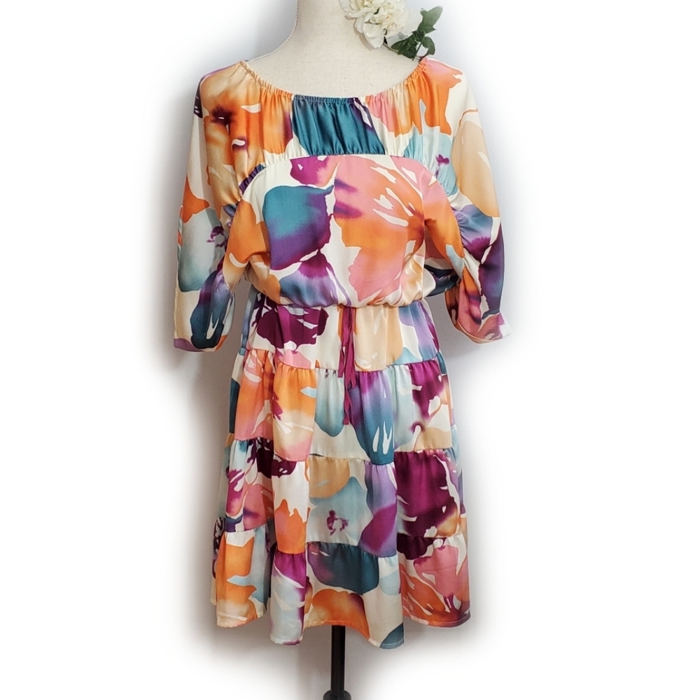 Flowy, Silky, Multicolor LOFT dress